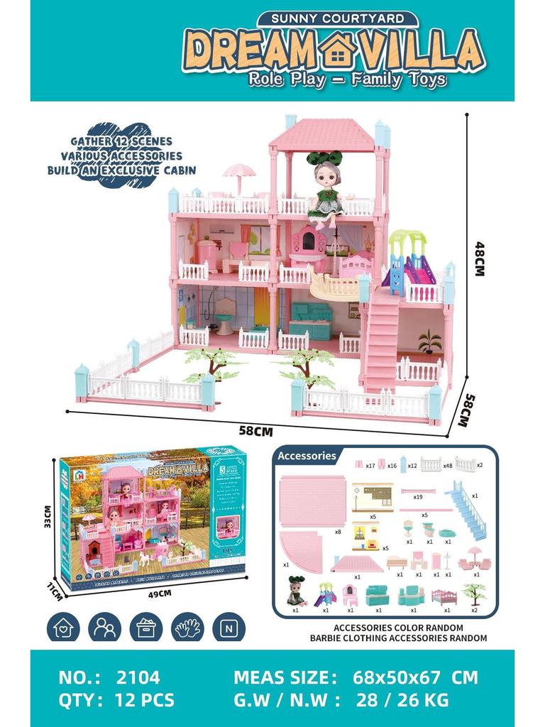 Children's Dreamy Princess Castle DIY Playhouse Building Set Gift Box
