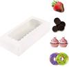 WTEMPO 15 STÜCKE Weiße Schokolade Erdbeere Cookie Verpackung Boxen Transparent Fenster Flip Kuchen Boxen Hochzeit Festival Party Backen Dessert Boxen