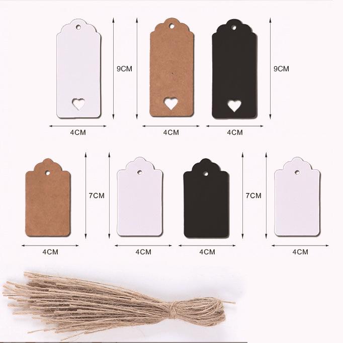 Heart-Shaped Kraft Paper Gift Tag with String