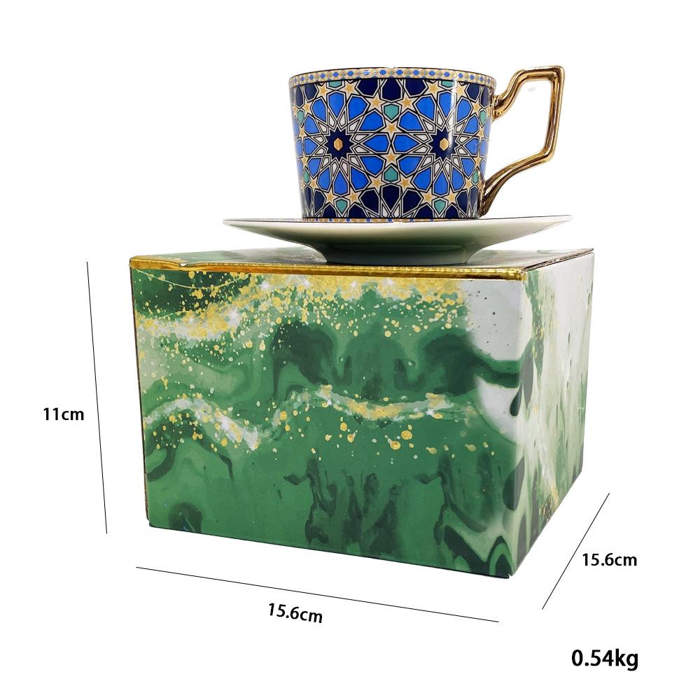 Devil’s Eye Ceramic Coffee Cup & Saucer Set – European Style Tea Cup for Afternoon Tea