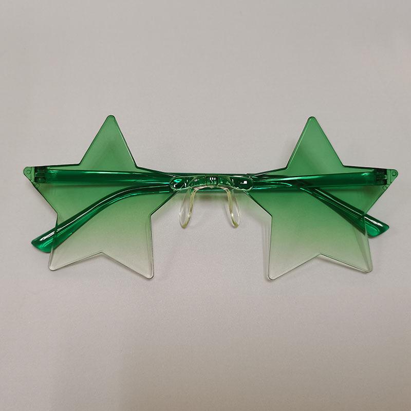 Ochelari de soare cu stea subțiri, culoare ocean, fără rame, personalizați, colorați, pentru dans, oglindă integrată de culoare bomboană