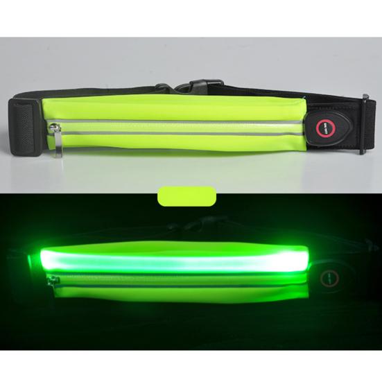 Cintura da Corsa a LED Alta Visibilità 3 Modalità di Illuminazione Multiuso Ricaricabile USB Lampeggiante Sicurezza