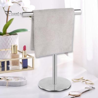 Portasciugamani a forma di T, organizer portaoggetti, resistente alla ruggine, facile da installare, portasciugamani da bagno con base pesante