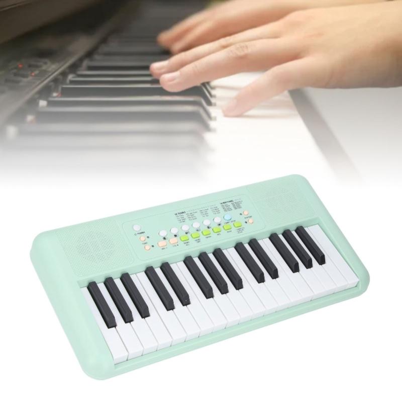 32 Key Electronic Keyboard 16 Tones 10 Rhythms Vibrato Sustain Echo Effects Electronic Piano Keyboard With Microphone Avocado