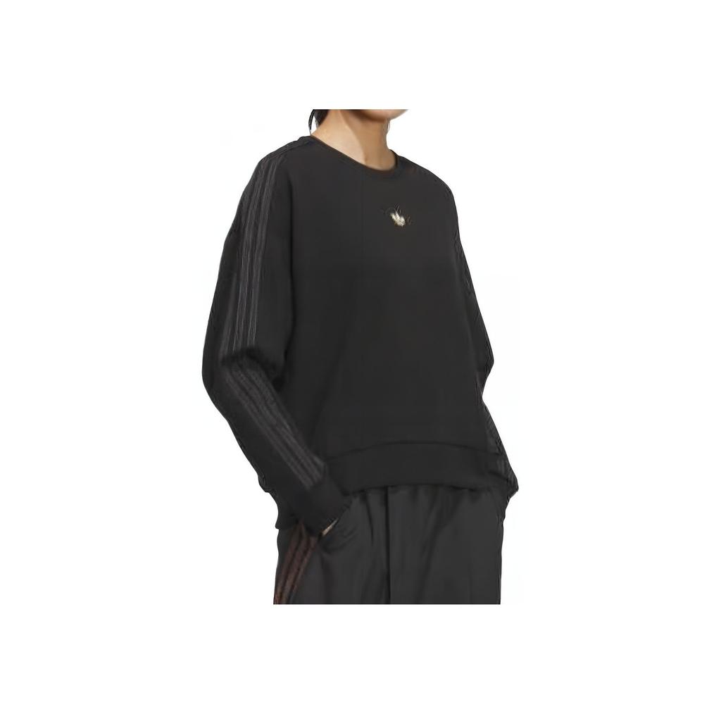 Adidas Originals Street Roaming Series Sports Crew Neck Long Sleeve Sweatshirt Women Sweatshirt Black KB1924