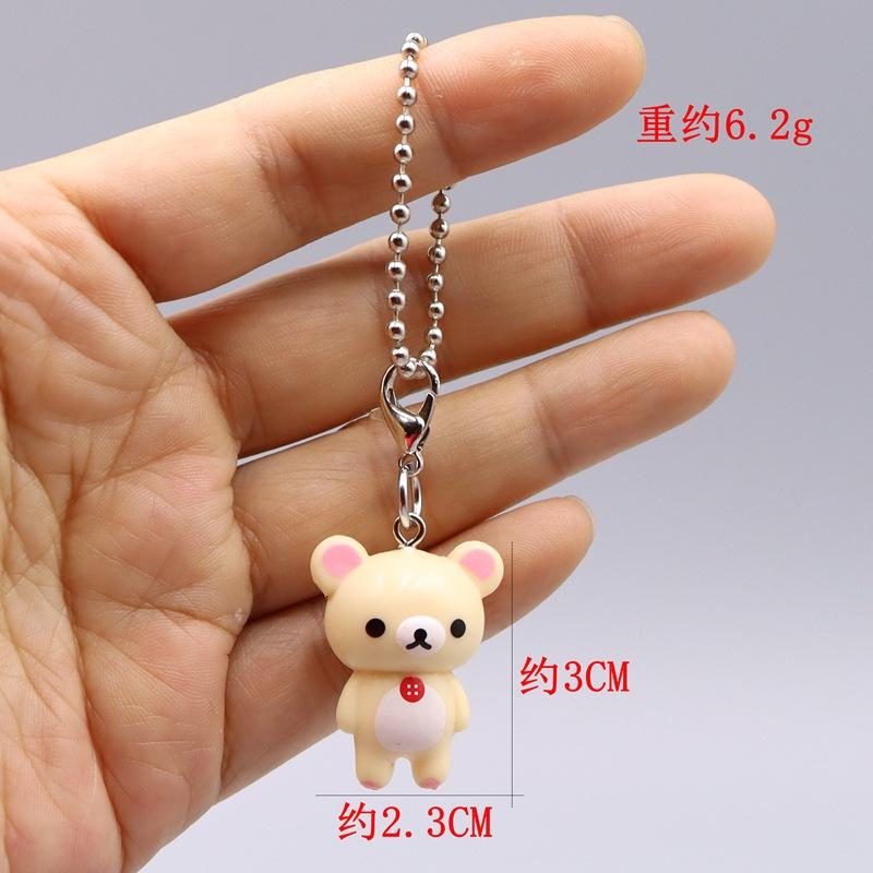 Non-Toxic 1Pcs Cartoon Kawaii Bread Bear Cute Little Yellow Chickek Figures Action Cartoon Keychains Bag Accessories Pendants Gift
