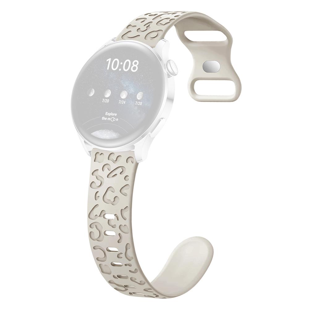 

For Samsung Galaxy Watch6 Classic 47mm/43mm/Garmin Venu Sq 2 20mm Silicone Watch Band Leopard Printed Starlight