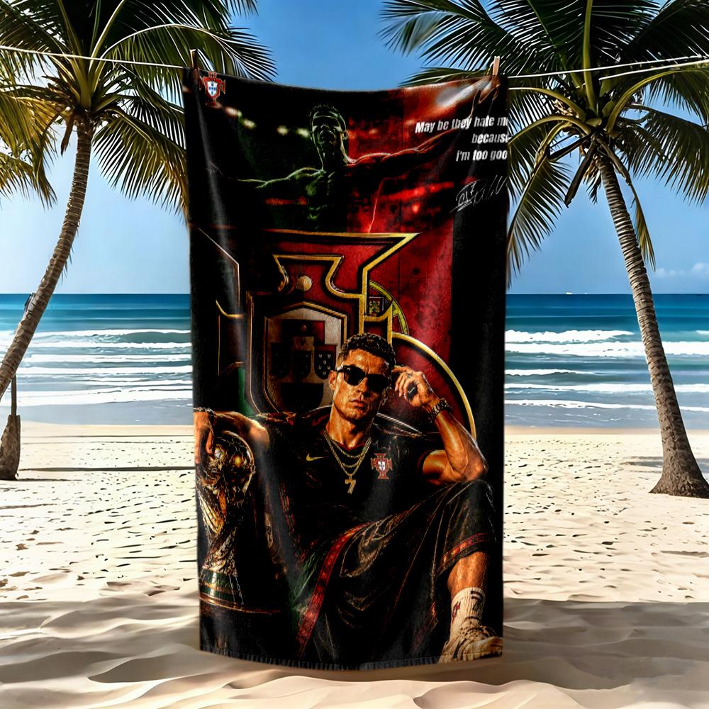 Cristiano Ronaldo Beach Towel Quickdry Soft Microfiber Comfortable Lightweight Perfect For Traveling Yoga Camping And Swimming