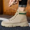 Men Boots New Autumn Anti Slip Men's Trendy Shoes Breathable High Top Lace Up Comfort Thick Bottom Platform Workwear Boots