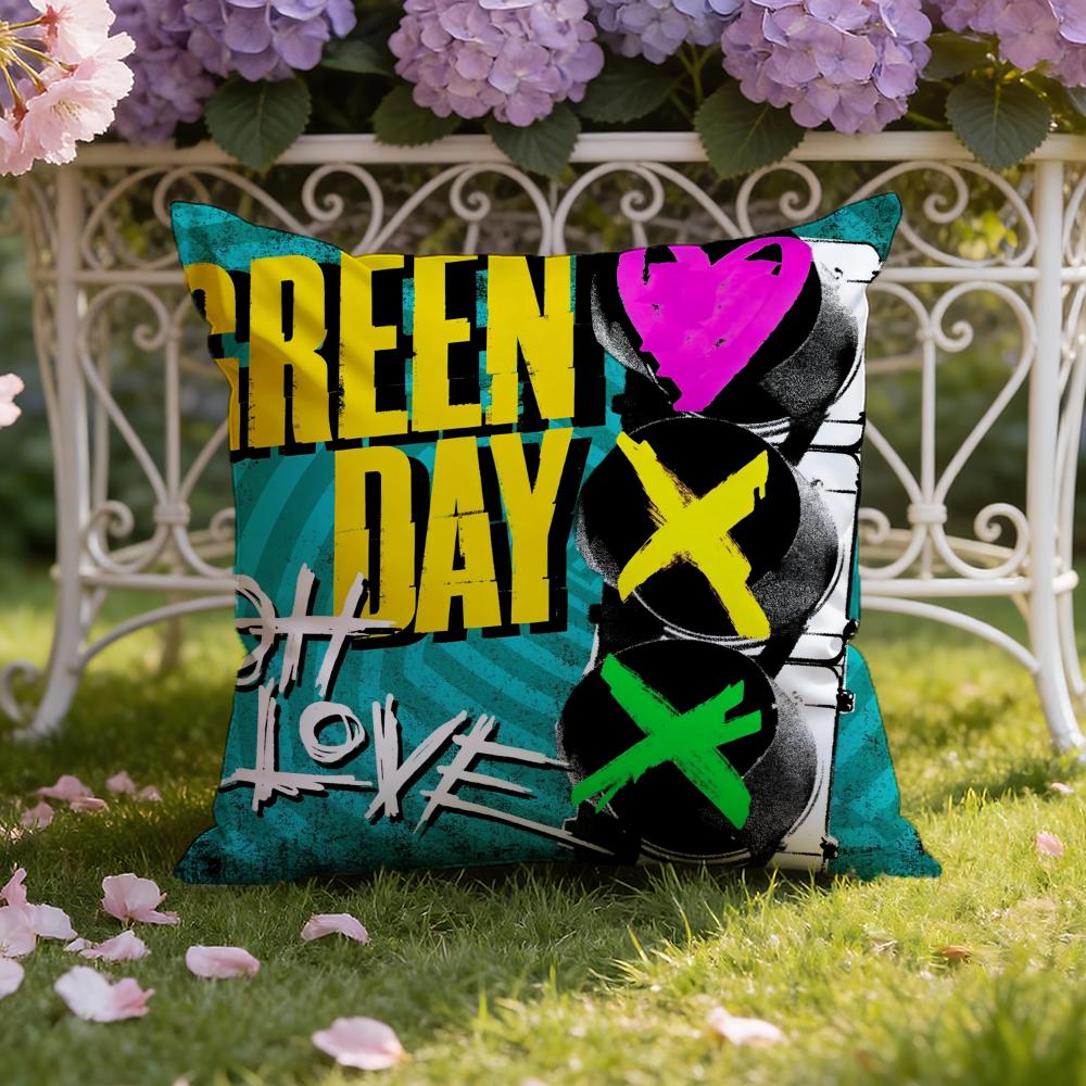 D-Green Day Band Cushion Cover Home & Car Dual-Scene Pillow Cover: Reversible for Premium Comfort