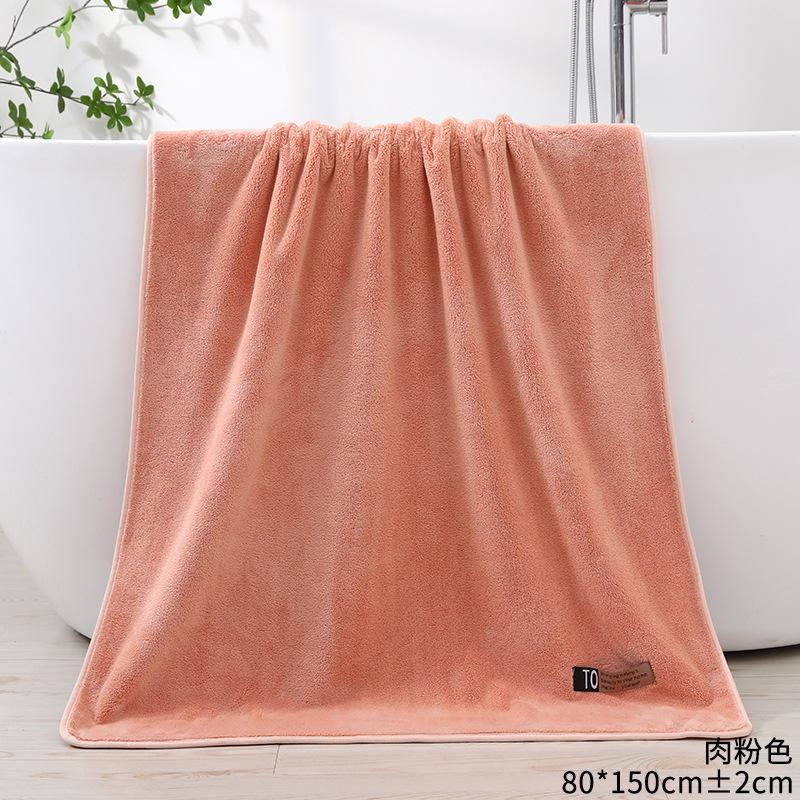 Towel New Coral Fleece Enlarged Thickened Large Bath Towel Multi-colored Bath Towel Soft Absorbent Household Men and Women