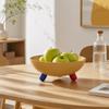 Frutero para encimera de cocina, Cesta de almacenamiento de plástico grande con soporte, Bol de servir multifuncional para centro de mesa de mesa de comedor