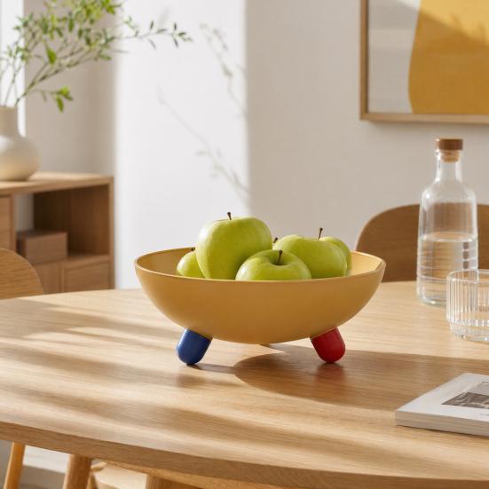 Frutero para encimera de cocina, Cesta de almacenamiento de plástico grande con soporte, Bol de servir multifuncional para centro de mesa de mesa de comedor