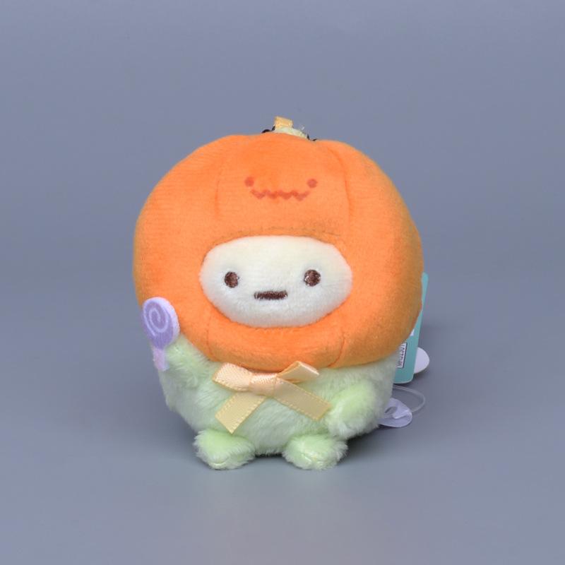 Pumpkin Sumikkogurashi Halloween Ghost Fried Shrim Plush Keychain Gift Doll Kids