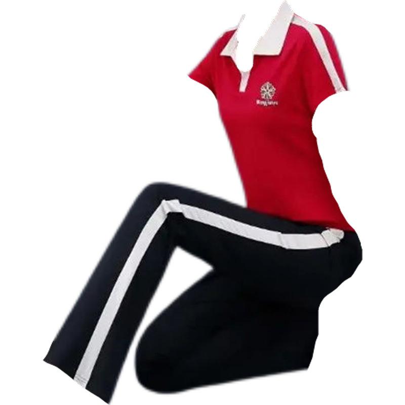 Casual Sportswear Suit for Women, Summer Style, Age-reducing Short-sleeved Sweatshirt, Straight Pants Two-piece Set