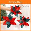 Christmas Flower Decor With Artificial Velvet Flowers For Holiday Tree Ornament Gift