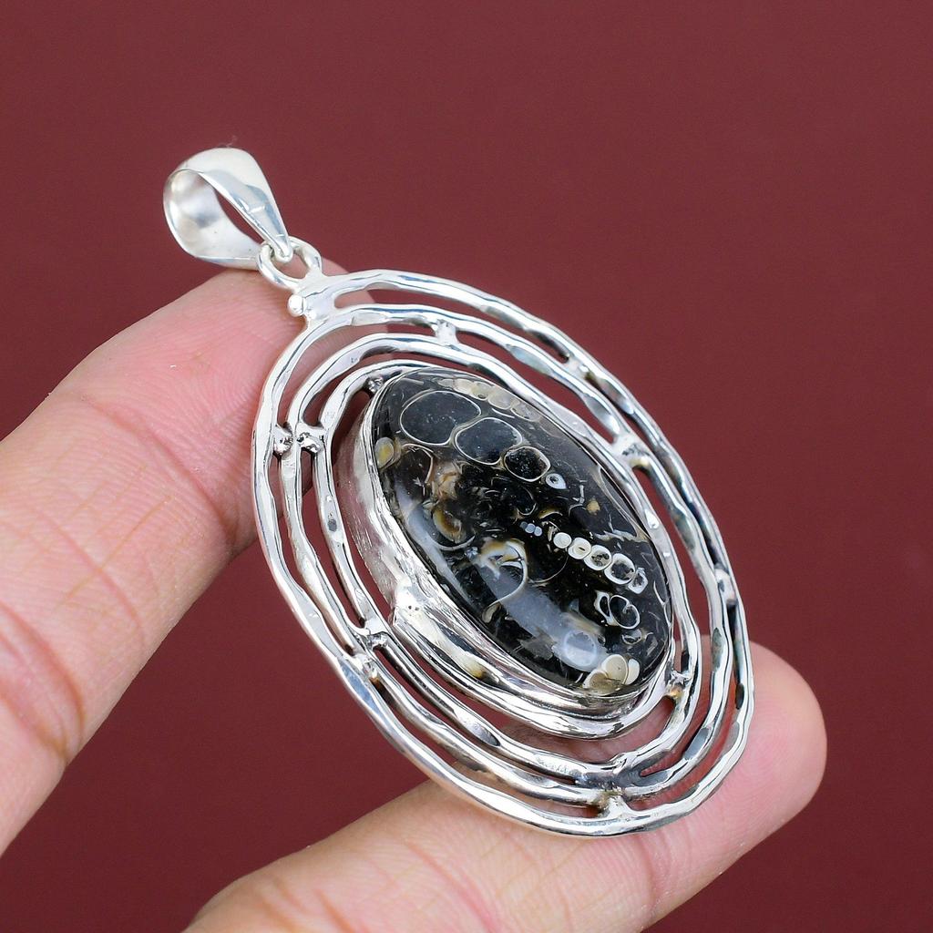 Turritella Agate Gemstone Pendant Handmade Pendant 925 Sterling Silver Pendant Natural Turritella Agate Jewelry Gifts For Wife Women Pendant