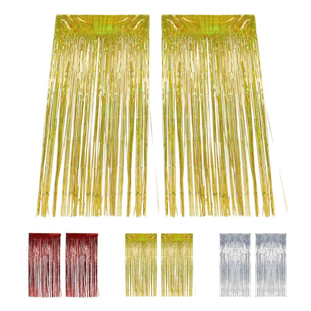 2 buc Perdele cu franjuri din folie Fundal cu franjuri pentru nuntă, logodnă, duș nupțial, petrecere de aniversare, etapa D