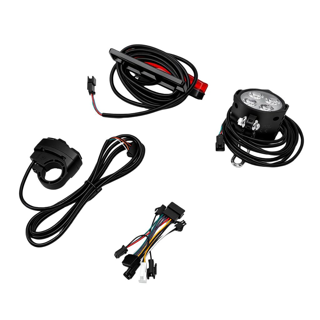 Electric Bike Light Set LED Headlight Tail Light with Handlebar Control Switch for Electric Bicycle Accessories