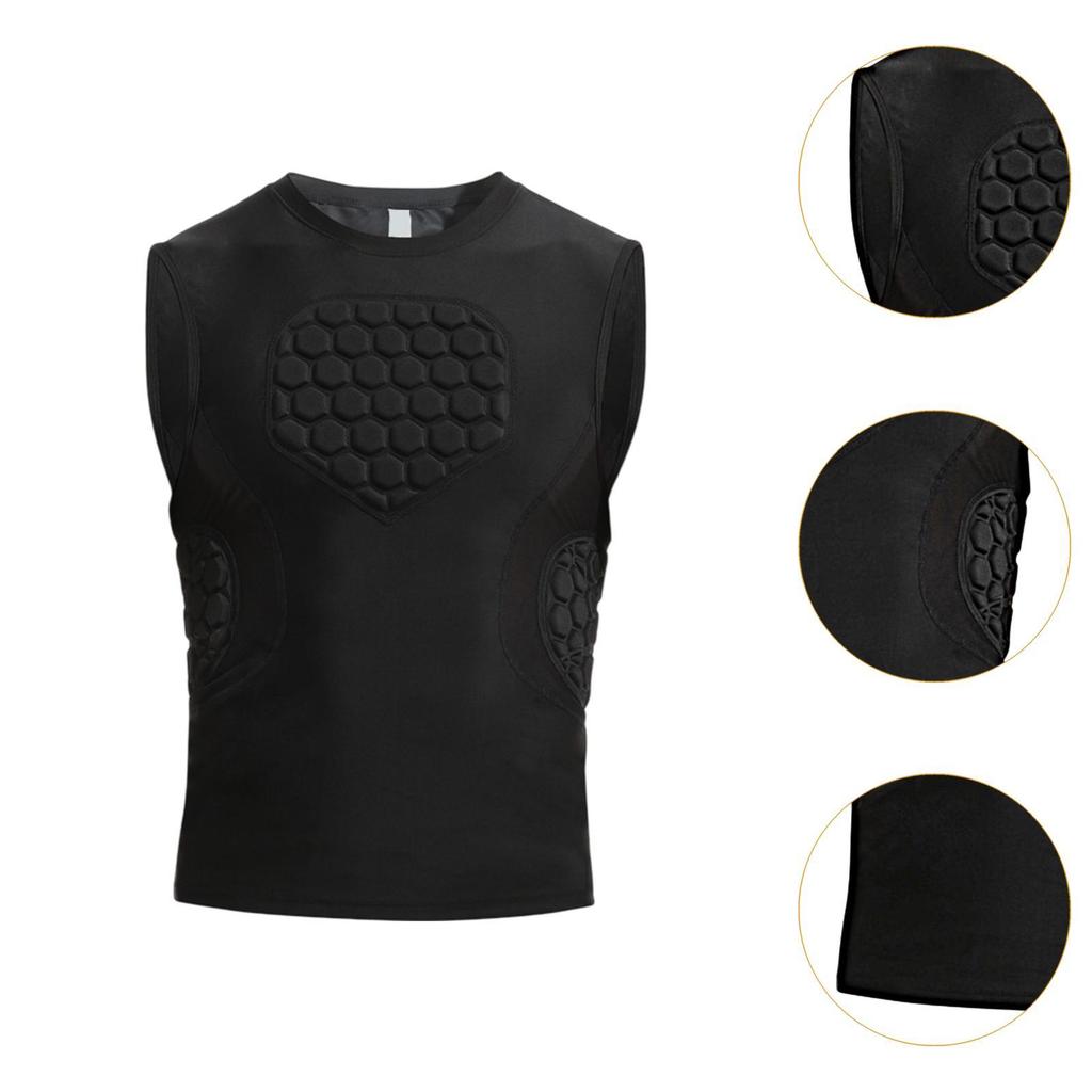 Men's Compression Shirt with Chest Protection for Sports Activities