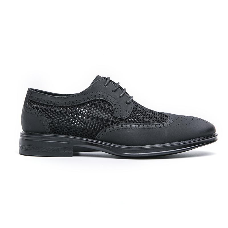 Men Brogues Grey Derby Wedding Dress Summer Pointed Toe Elevator Shoes Tuxedo Prom Blazers Shoes Plus Size