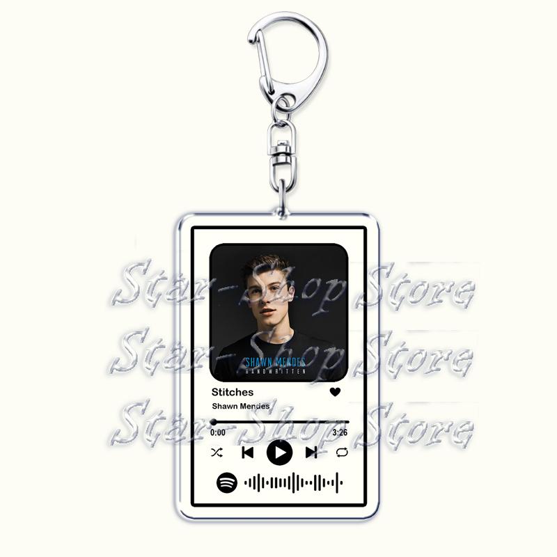

Pop Singer Music Keychains for Women Accessories Bag Señorita If I Cant Have You Song Playlist Code Keying Jewelry Fans Gifts
