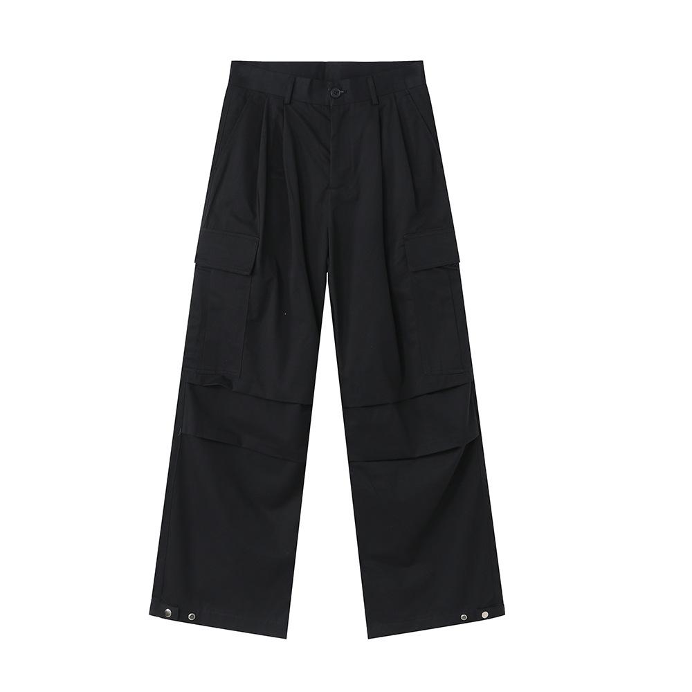 Men's Clothing New Product Korean Minimalist Style Large Pocket Wide Leg Workwear Casual Pants Trend