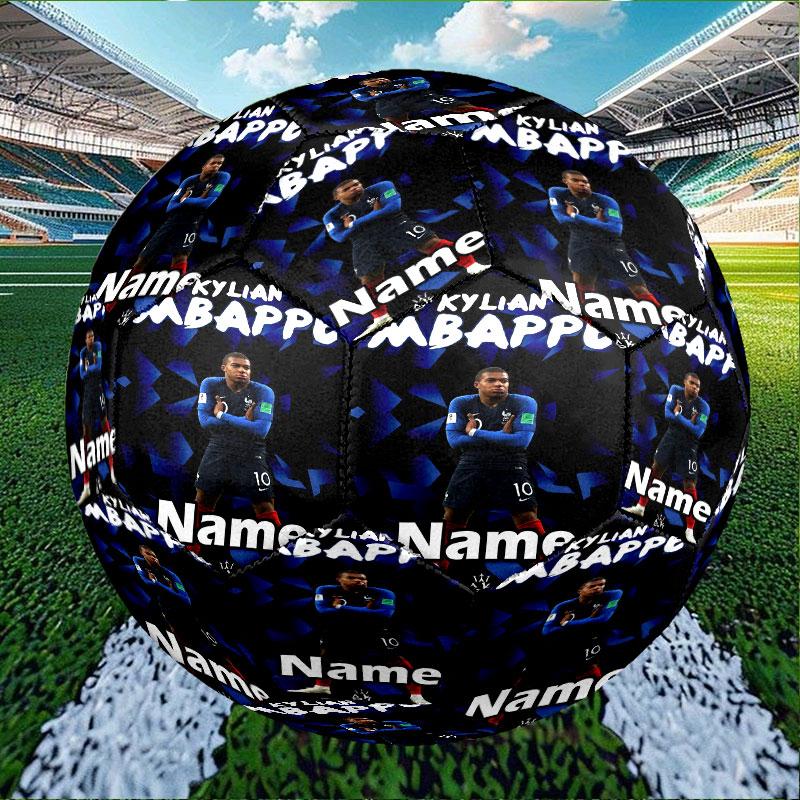Personalisierter Kylian Mbappe Fußball mit individuellem Namen, Größe 5, für Training & Spiel, für Teams, zum Kicken, Geschenk für Fußballfans