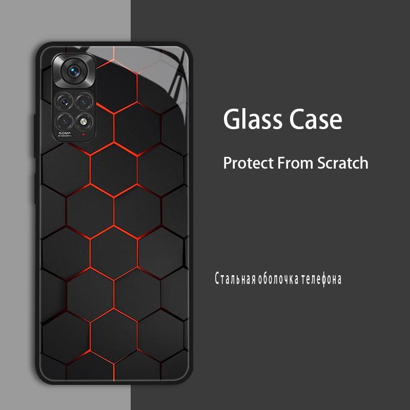 For Redmi Note 11 Case Cover Tempered Glass Case Hard Coque Bumper For Xiaomi Redmi Note11 Note 11 Pro 5G 4G 11s Protect Case