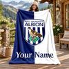 Albion FC Custom Name Flannel Blanket Personalized Soft Warm Plush Throw Blanket Customized Gift for Family Friends