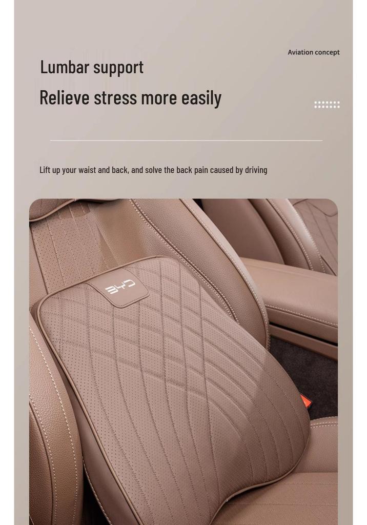 BYD Car Headrest & Neck Pillow with Waist Cushion for Han EV, Qin Plus DMI, Tang, Song Models