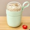 Portable Breakfast Cups Stainless Steel Lunch Cup Double-Layer Insulated Food Jar with Spoon Leakproof Travel Salad Container for Soup Salad