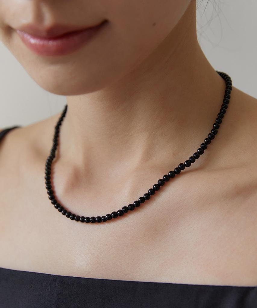 Tatiana (Silver 925) Star Toggle 4Mm Onyx Necklace Nz2105