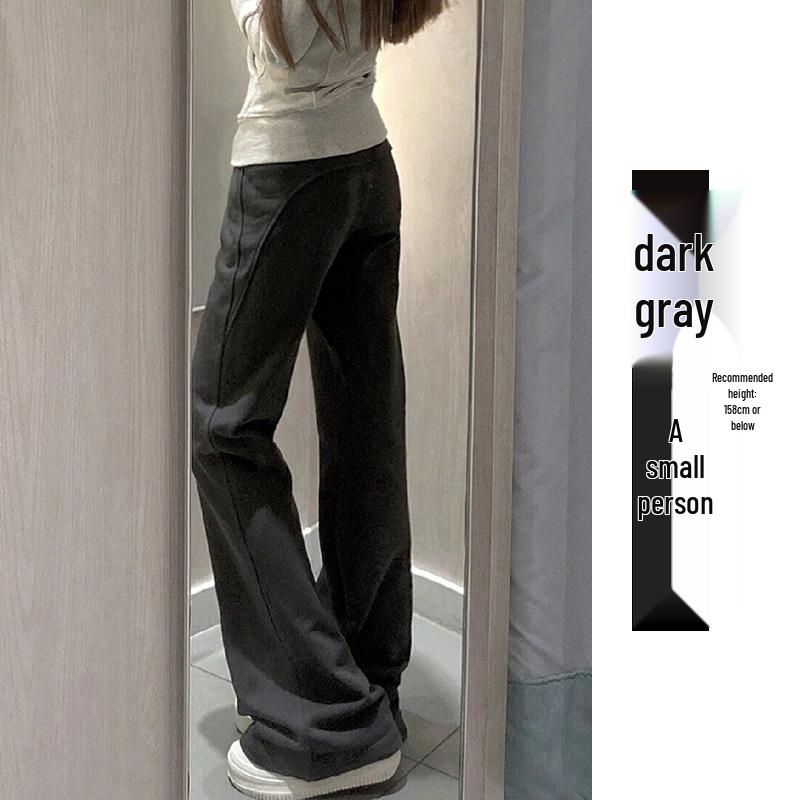 Women's High-Waisted Fleece-Lined Micro-Flare Sweatpants - 2025 Spring/Autumn/Winter Collection: Slimming, Casual, Thickened Flare Pants.