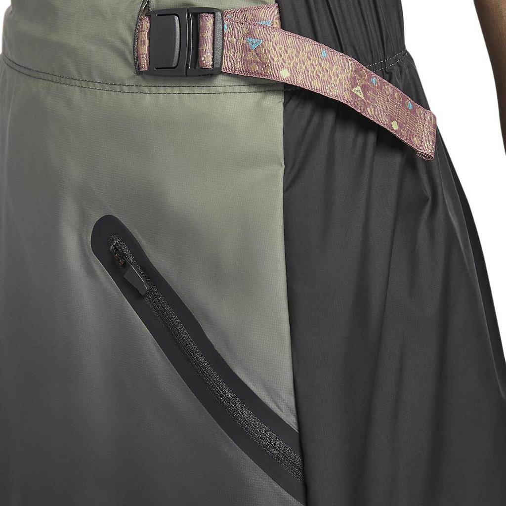 Nike Sportbekleidung Tech Pack Farbverlauf Webgürtel Elastisch Outdoor-Sport Freizeit Langer Rock Röcke für Damen Dunkelrauchgrau HF0815-070
