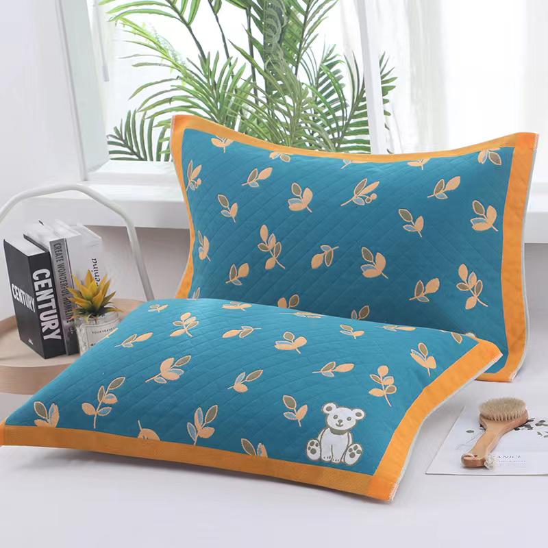Set Asciugamano Cuscino Cotone a Quadri Extra Large e Spesso - Garza per la Casa Resistente alle Macchie per Coppie, Studenti