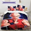 Dragon Ball Krillin Muster Bettwäsche Heimdekoration Geburtstagsgeschenk (1 Bettbezug + 2 Kissenbezüge, ohne Füllung)