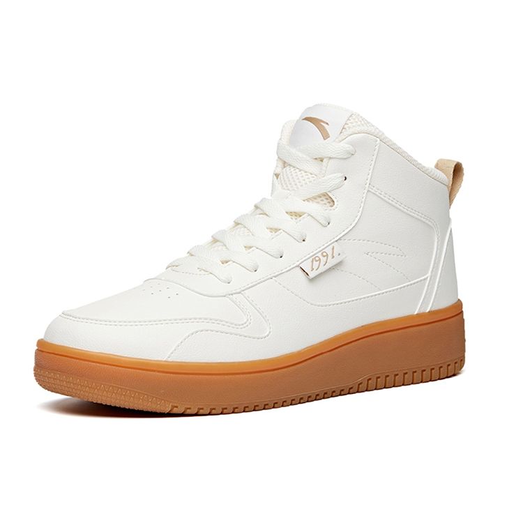 Anta Comfortable Versatile High-Top Skate Shoes Men Sneakers Ivory-White 912038010-13