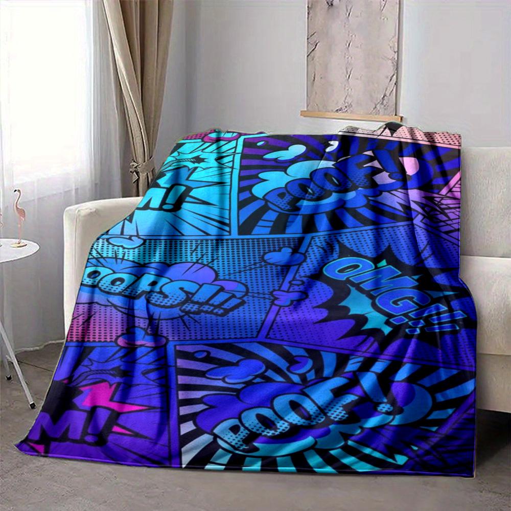 1 Stück Comicbuch, Pop-Art-Druckdecke, Weiche Überwurfdecke - Warm & Gemütlich für Sofa, Bett, Büro und Reisen yy250912226