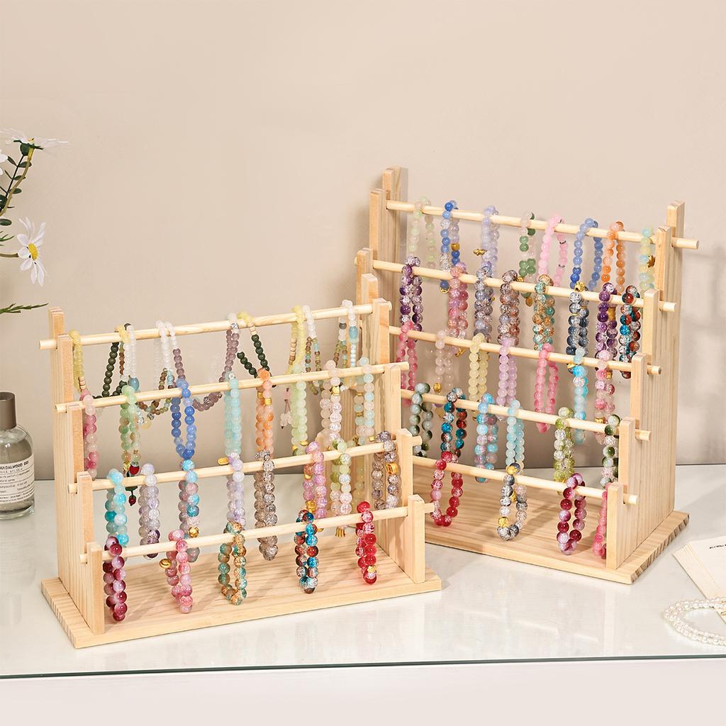 1pc Multi-functional Wooden Bralet Tiered Display Stand Headband Hairbandjewelry Hanging Rack Bralet Displayprop Festivegift