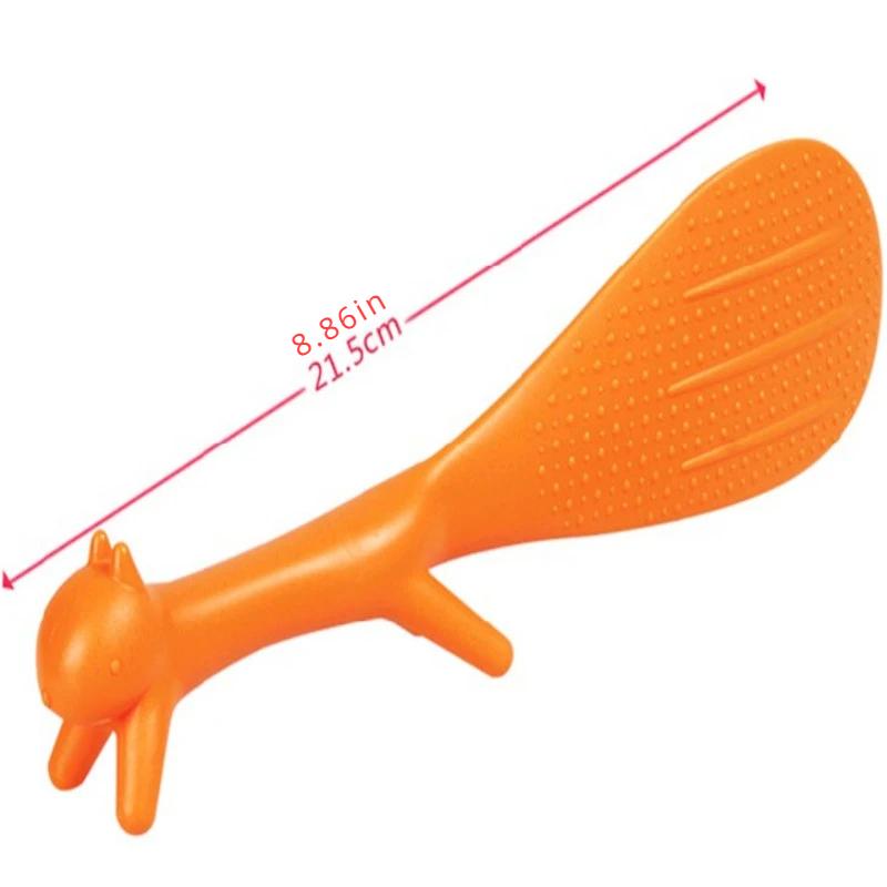 3 Colors Squirrel Shaped Ladle Lovely Kitchen Supplie Non Stick Rice Paddle Meal Spoon Rice Spoon Cucharas De Cocina Camping
