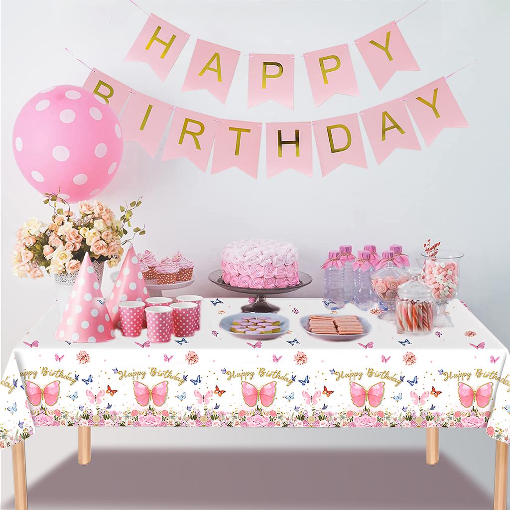 Butterfly Disposable Tablecloth Butterfly Hawaii Mermaid Birthday Party Decor Kids Wedding Party Supplies Baby Shower