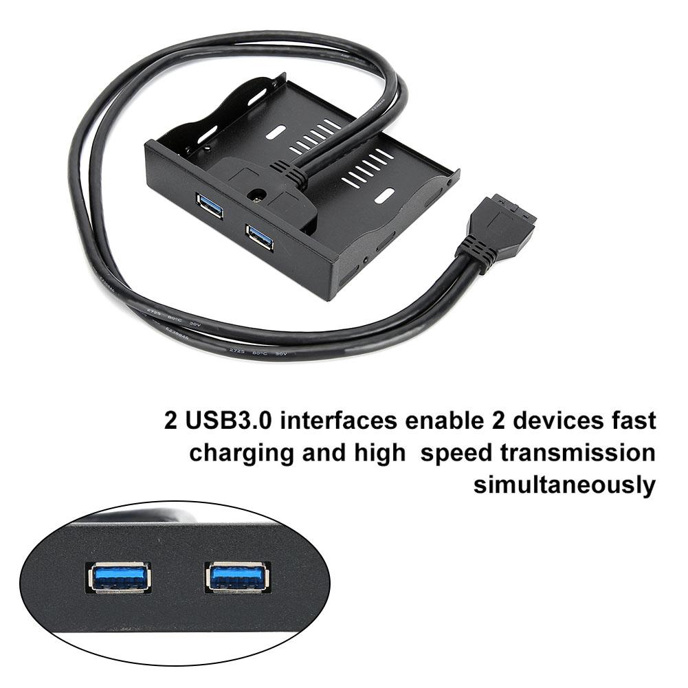 USB3.0 Floppy Front Panel 3.5   Floppy Bay 19 Pin to 2 Interface USB3.0 HUB