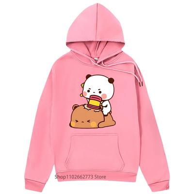 Funny Bubu and Dudu Brownie Bear Women Hoodie Girl Kawaii Cute Print Sweatshirt Women Clothes Casual Winter Autumn Hoody