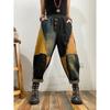 Damen Haremshose Frühling und Herbst Retro Stil Große Größe Locker Damen Jeans Hohe Taille Patchwork Jeans