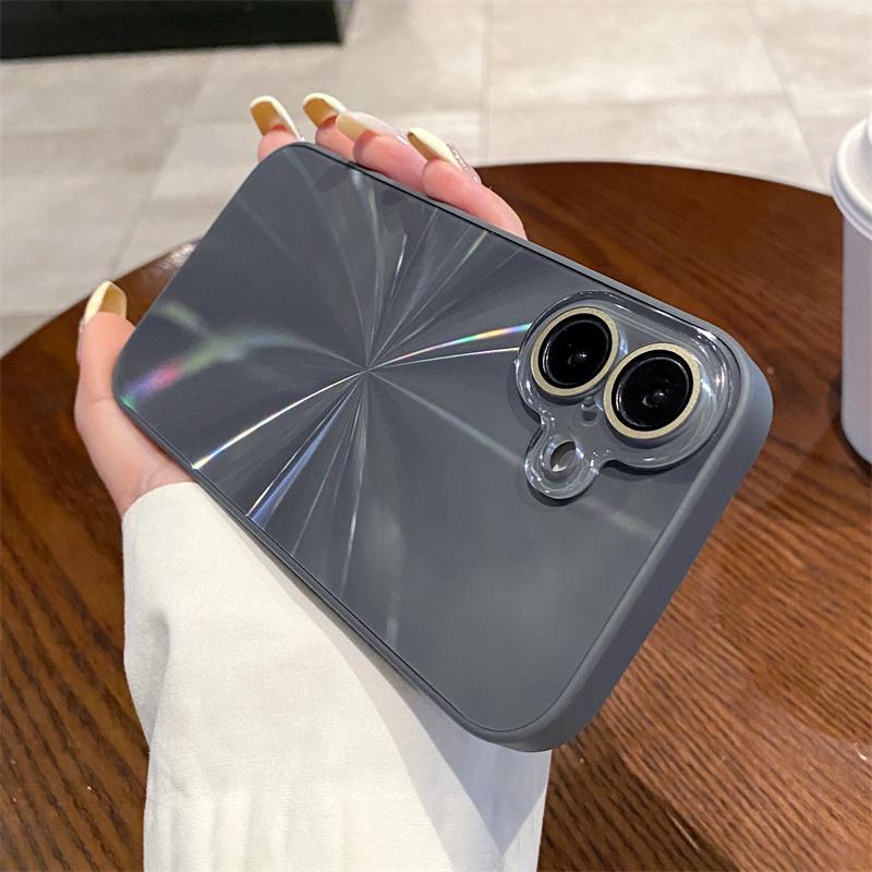 Luxury Colorful Laser CD Pattern Aurora Case For iPhone 16 15 14 13 12 11 Pro Max Shockproof Bumper Camera Protection Hard Cover