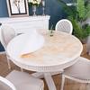 Round Table Tablecloth Pvc Soft Plastic Glass Waterproof, Oil-Proof and Scalding-Proof, Leave-In Round Impervious Dining Table Mat Household