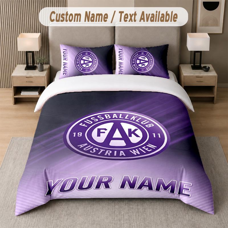 Austria Wien FC Design Bedding Set Custom Text 1 Duvet Cover & 2 Pillow Cases