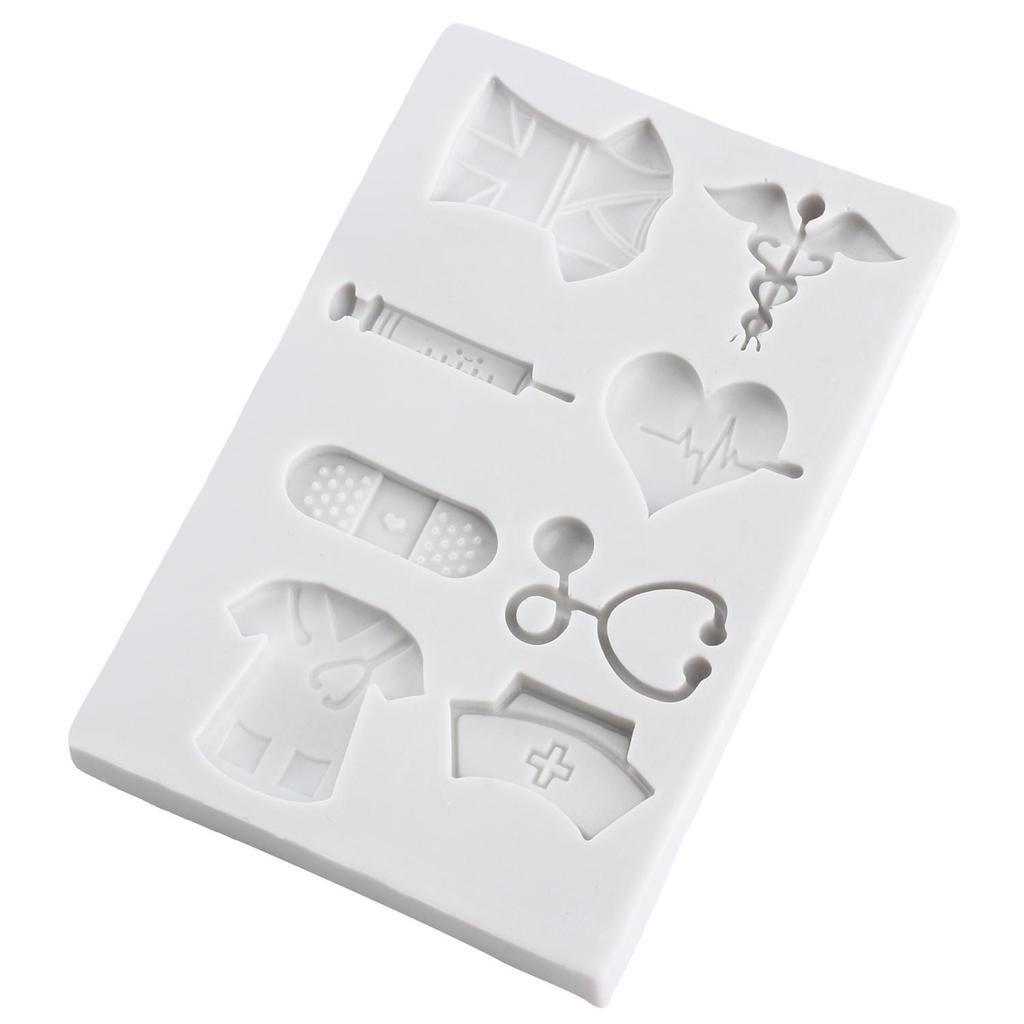 Nurse Uniform Silicone Mold Medical Equipment Fondant Molds Cake Decorating Tools Cupcake Topper Candy Resin Clay Chocolate Gumpaste Mold