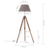 VidaXL Lampadaire à Trépied Marron Lampe sur Pied Lampe à Piédestal Salon Salle de Séjour Maison Intérieur Miel et Gris 141 288078
